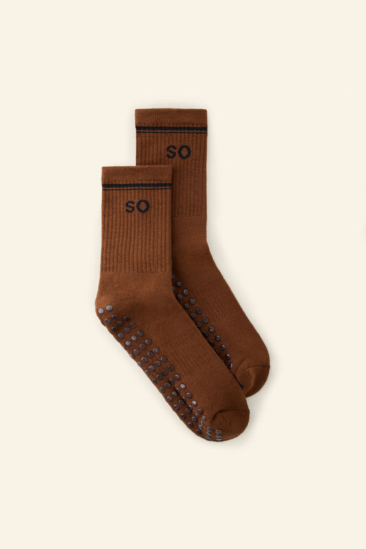 Calcetín Unisex Espresso con Grip