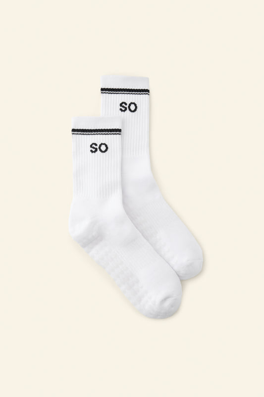 Calcetín Unisex Blanco con Grip
