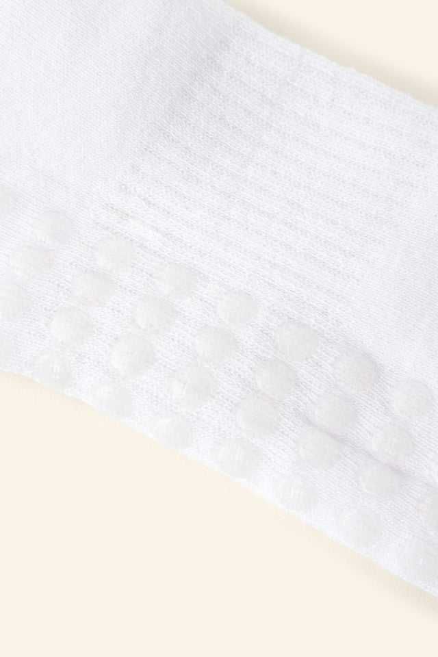Calcetín Unisex Blanco con Grip